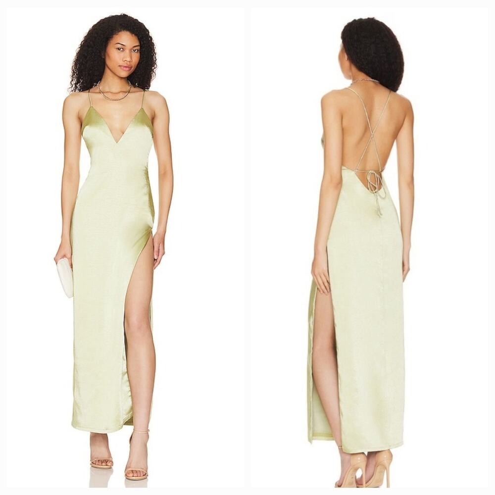 MORE TO COME Regina Maxi Dress in Green Small